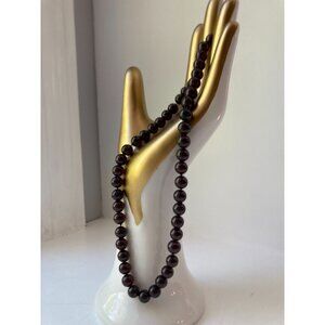 Vintage Purplish/Red Garnet/Amethyst? -  8mm 16" Choker Individually Knotted.
